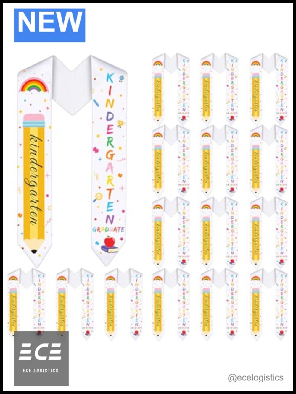 16 Pc Preschool Graduation Stole Sash Polyester Kids Unisex
